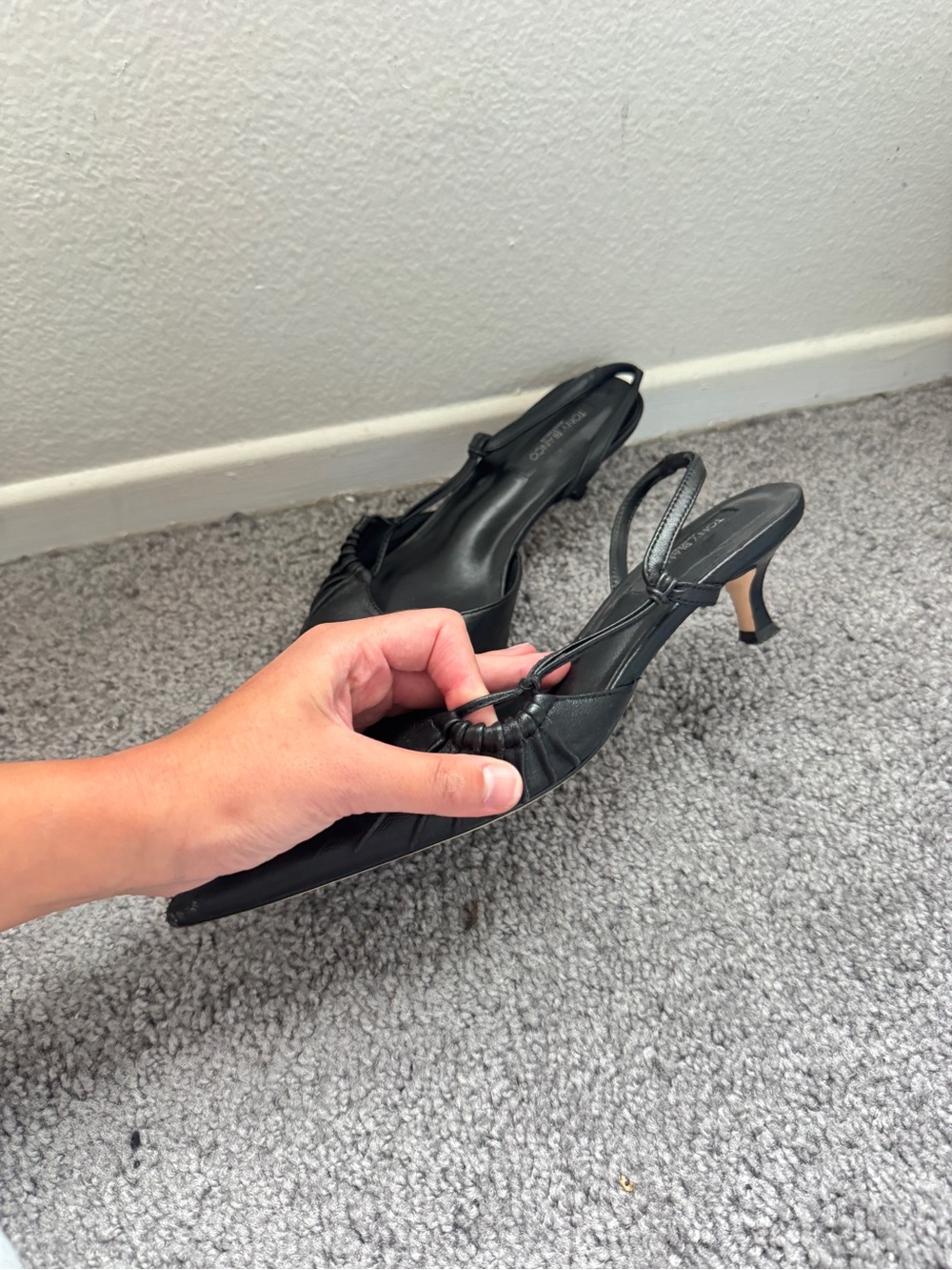 Tony Bianco black Pointed Slingback Heels - Picture 4 of 6